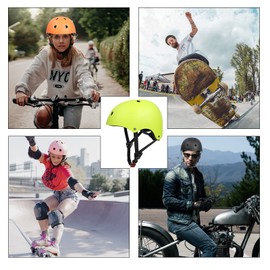 67i Bike Helmet Skateboard Helmet Adult Bike Helmet Skate Helmet Bicycle Helmet Men Women Scooter Helmet for Multi-Sports Bicycle Scooter Inline Roller Skate Rollerblading Cycling (Yellow, Large)