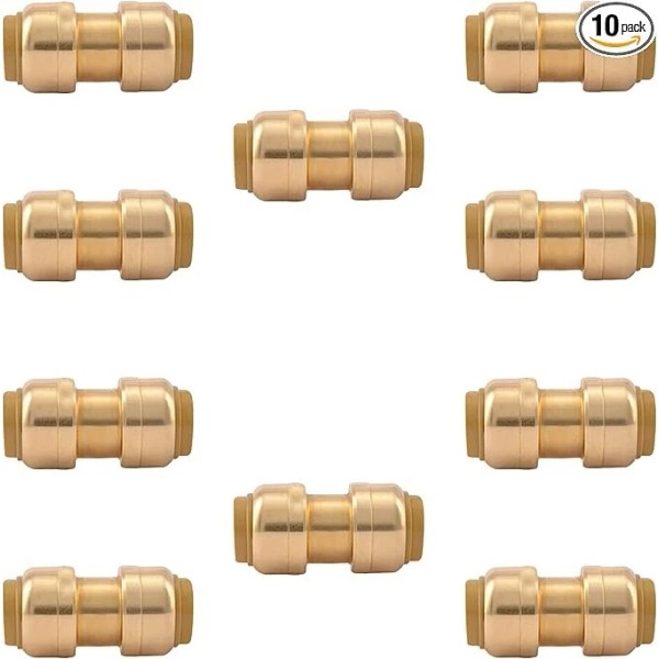 Unbranded 1/2" x 1/2" Pushfit Straight Coupling PEX Brass Push-fit