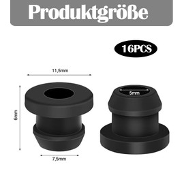T TAKONE Pack of 16 Pot Carrier Rubber Grommets for 5mm Rods - Ideal as Replacement Parts for Motorhome Accessories, Compatible with Dometic, Ducato, Citroën and Thetford Hobs