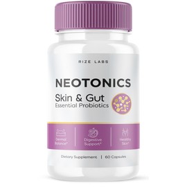 Neotonics Skin & Gut, Neotonics Skincare, Neotonics Skin Gut, Essential Probiotics, Neotonics Review, Neo Tonics Skin and Gut Health Supplement Pills, Neptonics Neotronics Non-GMO (60 Capsules)