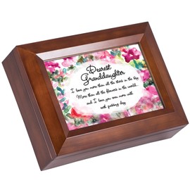 Cottage Garden Granddaughter Love You More Woodgrain Jewelry Music Box Plays All You Need is Love