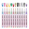 12Pcs 3D Nail Polish Pens 0.5mm Tip Bright Colors Easy