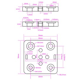 Befenybay - Rueda pequeña en V con Placa para Perfil de Aluminio 2020 para Piezas de Impresora CNC y 3D Kossel Black Wheel