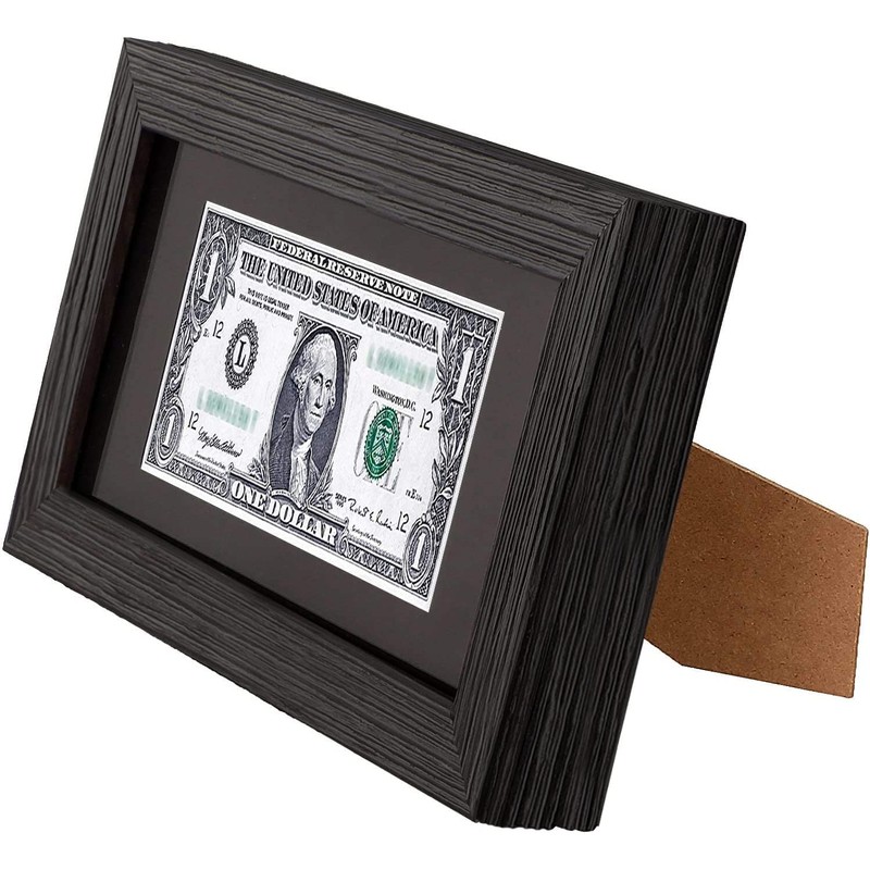 Space Art Deco, 4x9 Dark Brown Textured Dollar Bill/Currency Frame