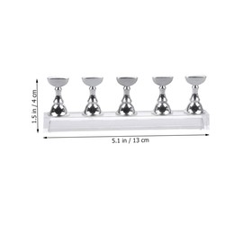 BIUDECO 2 Sets Acrylic Nail Tips Practice Display Stand with Magnetic Base Includes Silver Stands Bar for Nail Art Training and Display for Beginners and Salon Use