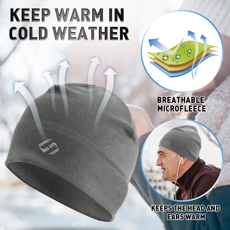 HASAGEI Thermal Running Hat - Men's Skull Cap Cycling Cap