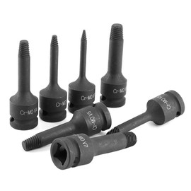 Screw Extractor Set, 7 Pieces, 1/2 Inch Square Head Screw Remover, Screws, Removal Tool, Damaged Screw Extractor Set, Left Extractor Screw & Nut Remover Set, 1-7 mm