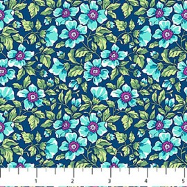 Northcott Wild by Brett Lewis 24973 49 Navy Packed Flowers Cotton BTY