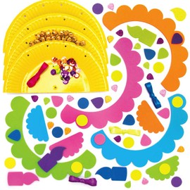 Baker Ross AX333 Diwali Plate Kits for Kids - Pack of 4, Educational Arts and Crafts for Children, Rangoli, Festival of Lights