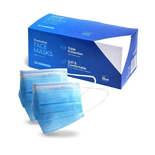 Disposable Face Mask, Breathable Masks (4 X 50 boxes) 200 count