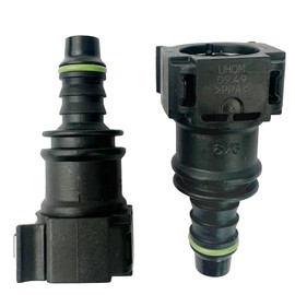 Female Bundy to Hose Barb Fuel Line Connector Quick Release for 3/8 Steel to 5/16 ID 3/8 OD Nylon Hose