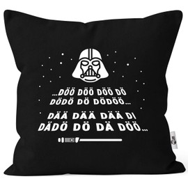 MoonWorks® Cushion Cover Print Lightsaber Melody Intro Stars Parody Space Cushion Cover Black One Size