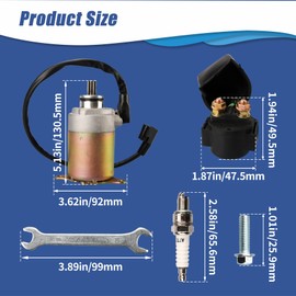 RETEPIF GY6 Starter Motor＋Starter Relay Solenoid compatible with 50cc 150cc 200cc 250cc ATV Go Karts ATV Scooter Moped Dune Buggys Quad 4 Wheelers TAOTAO Baja，4-Stroke GY6 Engine（Teeth: 9）