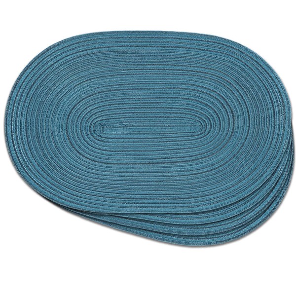 Noctiflorous Oval Braided Placemats 12x18 Inch Table Mats Set of