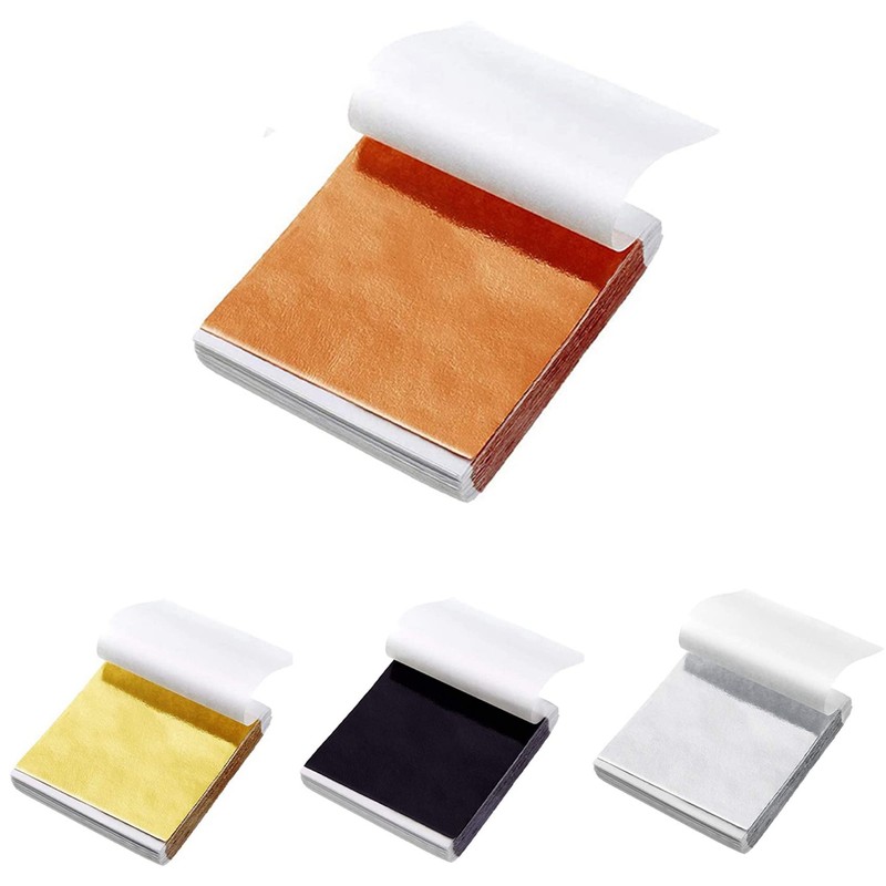 800Pcs Imitation Gold Silver Copper Foil Leaf Flake Gilding Sheets