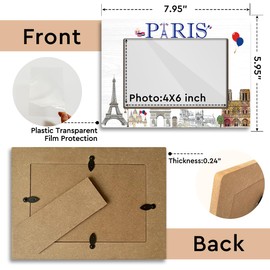 Paris Souvenir Gifts Picture Frames for Desk Wooden Picture Frames 4x6 for Holiday Wood Photo Frame for Vacation Honeymoon Gift for Couples Newlyweds Photo Gifts for International Travelers - M783