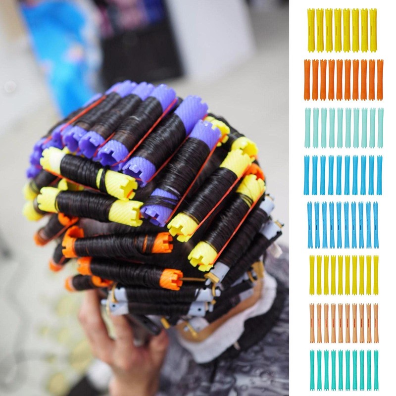 Hair Roller, Flexible Curling Rod Set with Comb, 8 Different