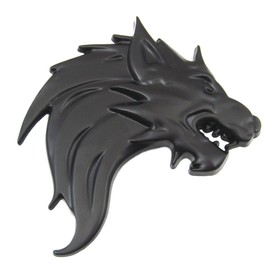 Wolf Wolf Car 3D Emblem Sticker Metal Left Right Easy to Apply Double Sided Tape Included (Black Left and Right)