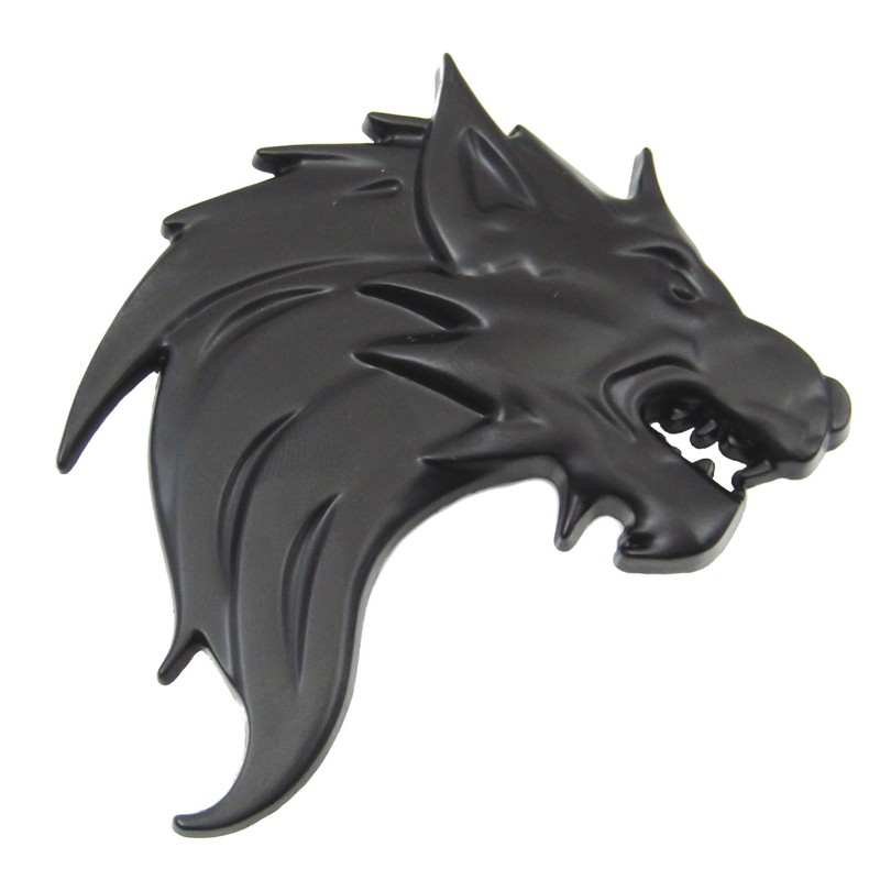 Wolf Wolf Car 3D Emblem Sticker Metal Left Right Easy