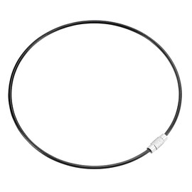uxcell Wire Keychain 300mm Length Key Ring Loop Cable for Handbag Lanyard Zipper, PVC Coated Stainless Steel, Black, Pack of 4
