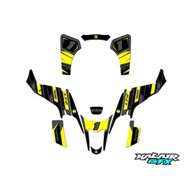 Kalair GFX Graphics Kit for Suzuki LTZ 400 (2003-2008) Blazing Series Yellow 16 Mil - ATV UTV Custom Racing Graphics Stickers Decals Kit, no-plastics