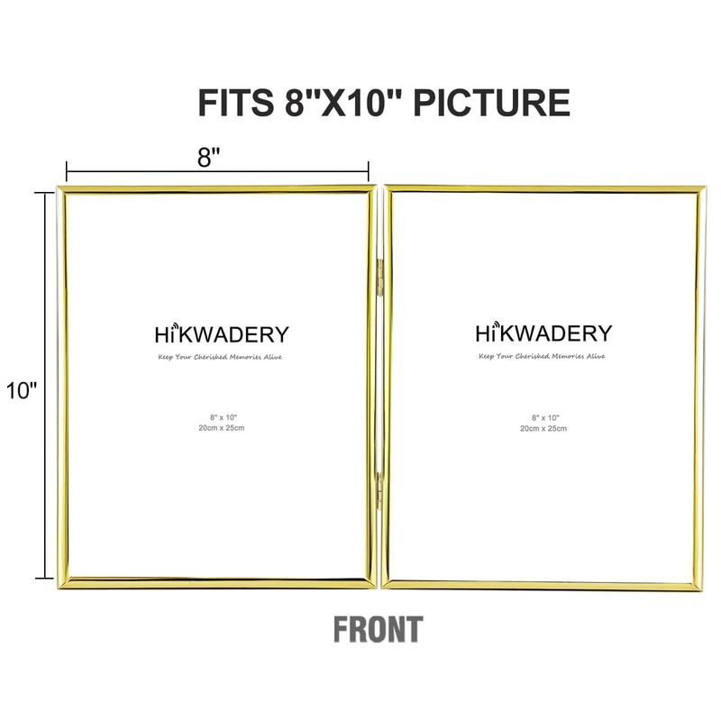 HIKWADERY 8x10 Picture Frame Double Hinged Folding, Elegant Thin Edge