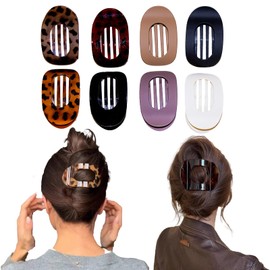 8Pcs Ergonomic Claw Clips for Women | Curved Resin Hair Clips | Non-Slip & Lightweight for Lying, Driving (9.5cm)