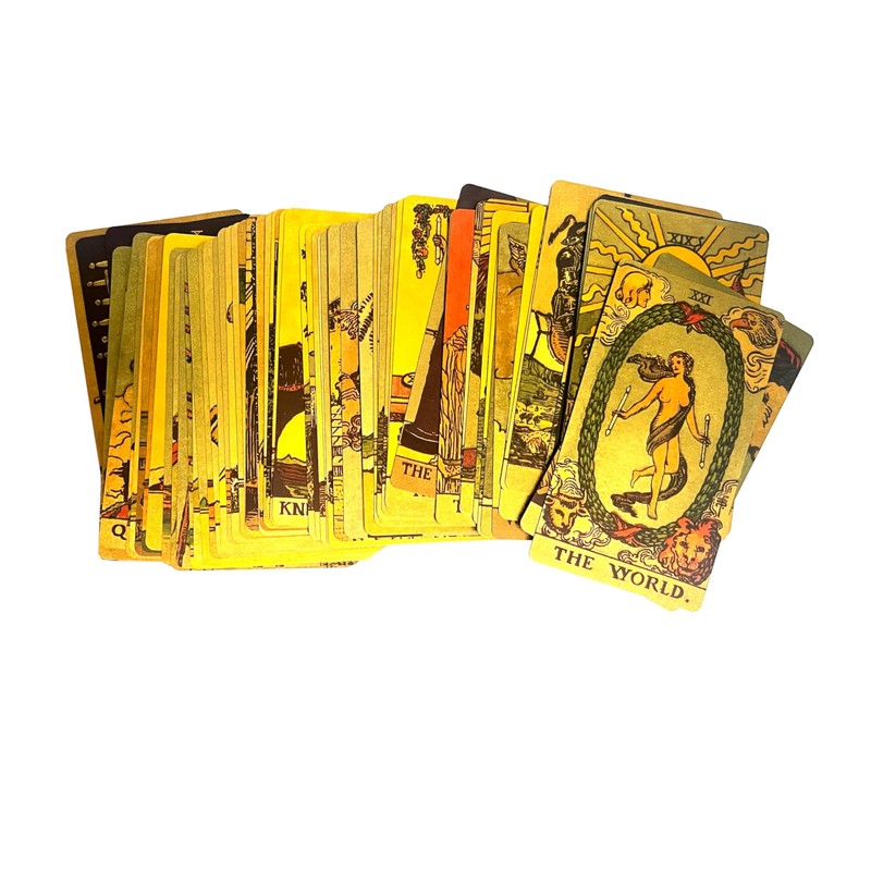 Vieux Monde Express Gold Foil Tarot Deck | Premium Waterproof