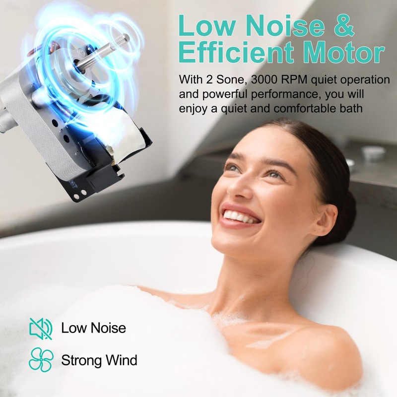 Hipoilk BP27 Bathroom Fan Motor and Blower Wheel for Broan