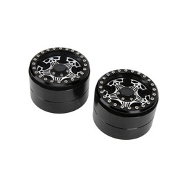2pcs 2.2inch RC Aluminum Beadlock Wheel Rims 5 Spoke Metal Wheel Hub for Axial SCX10 1/10 RC Crawler CarBlack