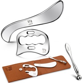 UIWOYI 304 Stainless Steel Gua Sha Tools Set, Facial & Full Body Scraping Massage Kit