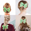 6 inch Wide Green St Patricks Day Hair Bow Watercolor