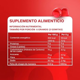 Migomita VINAGRE DE MANZANA | 60 Gomitas|100% Naturales | Sin Gluten