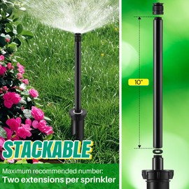 HappyAlley 10" Popup Riser Extensions Compatible with Rain Bird 1800, Sprinkler Head Riser Extender with RotorTool Screwdriver Fits 1/2” Male/Female, Garden Lawn Irrigation Spray Head Upgrade, 7 Set