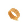 Fusamk Fashion 18K Gold tainless Steel Mesh Band Ring(Gold(8))