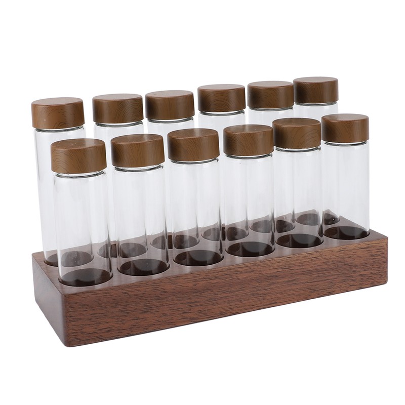 12pcs Coffee Bean Storage Tubes Glass Sealed Dosing Coffee Bean
