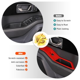 Bekantogy Car Glass Lift Switch Frame Trim Cover Compatible with 2020-2024 INEOS Grenadier Car Door Window Glass Lifter Button Switch Panel Trim Cover ABS Accessories (Red)