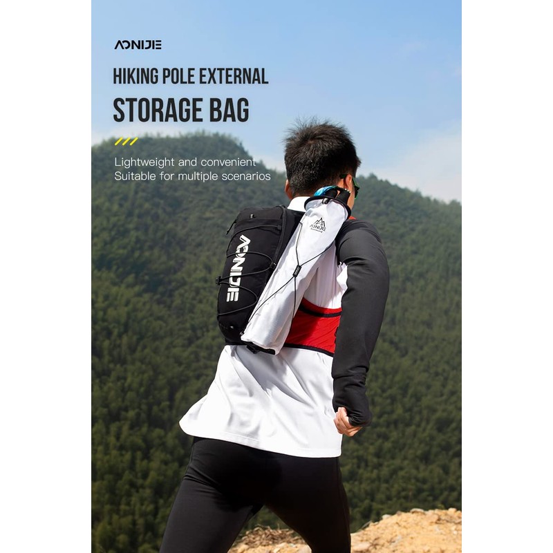 Lightweight External Hiking Pole Storage Bag Fish Bone Pocket Opening