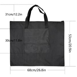 AMJKEJI Waterproof Artist Portfolio Case, Canvas Art Portfolio Carry Bag, Waterproof Drawing Board Bag, Art Carry Bag, Black Art Folder, Drawing Folder, Portfolio Folder Bag, black, Bag