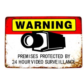 DiiliHiiri Video Surveillance Notice Poster – 30 x 20 cm – Vintage Security Camera Sign | Warning Sign Video Surveillance Area | Retro Home Surveillance Plate (2635-299)
