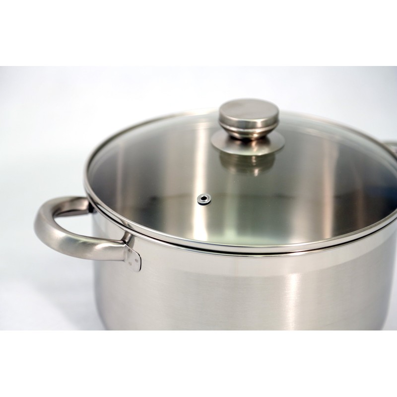 ExcelSteel 503 7Piece 18/10 Stainless Steel Cookware with Encapsulated Base,