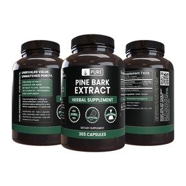 PURE ORIGINAL INGREDIENTS Pine Bark Extract (365 Capsules) No Magnesium Or Rice Fillers, Always Pure