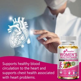 Women’s Daily Multivitamin Capsules – 120 Count – Supports Skin, Heart, Energy & Overall Wellness