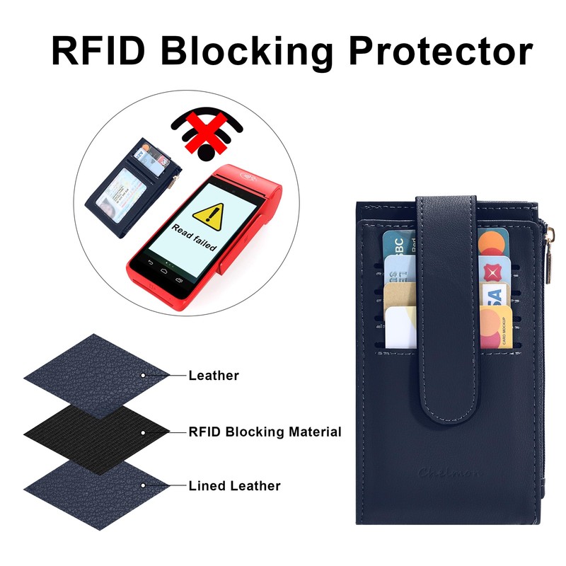 Chelmon Womens Walllet Slim RFID Blocking Bifold Multi Card Case