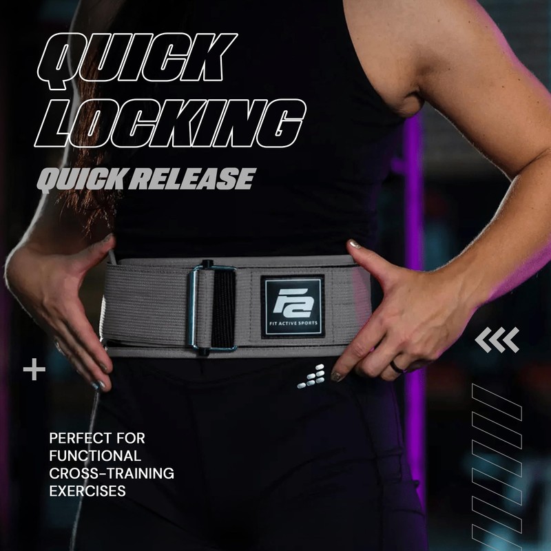 Fit Active Sports Cinturón de levantamiento de pesas con autobloqueo