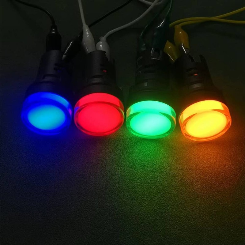 KILIGEN 12pcs 22mm LED Power Indicator,LED Pilot Signal Light Panel