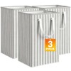 Harborway 3 Pack Laundry Hamper Collapsible Large Waterproof Cotton Linen