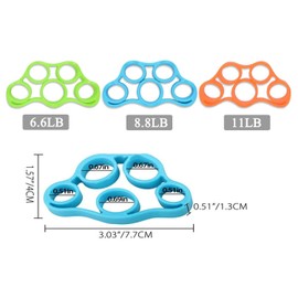 FMELAH 3pcs Finger Stretcher Exerciser, Hand Grip Strengthener, Hand Exerciser,Forearm Exerciser Trainer Silicone Rings for Muscle & Rehabilitation