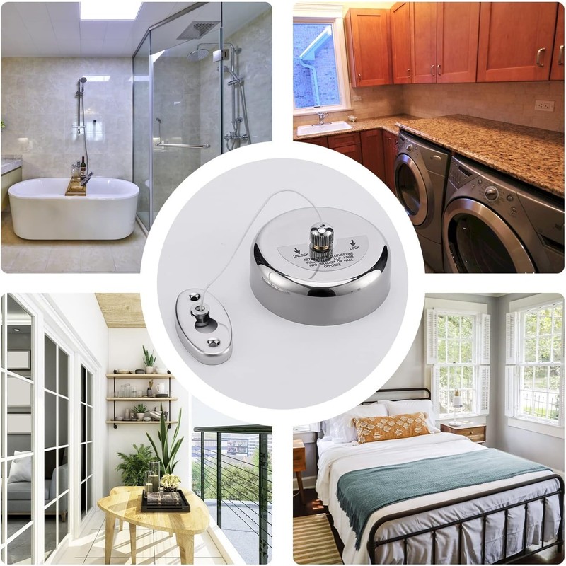 LinaLife 304 Stainless Steel Retractable Clothesline Indoor with 9.2FT Adjustable