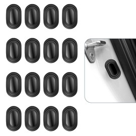 leechio Car Door Shock Absorber, Thickened Silicone Anti-Collision Buffer Pad for Door Bumper Trunk Hood, Waterproof Self-Adhesive Noise Reduction Portable Protector, for Most Cars (Black)